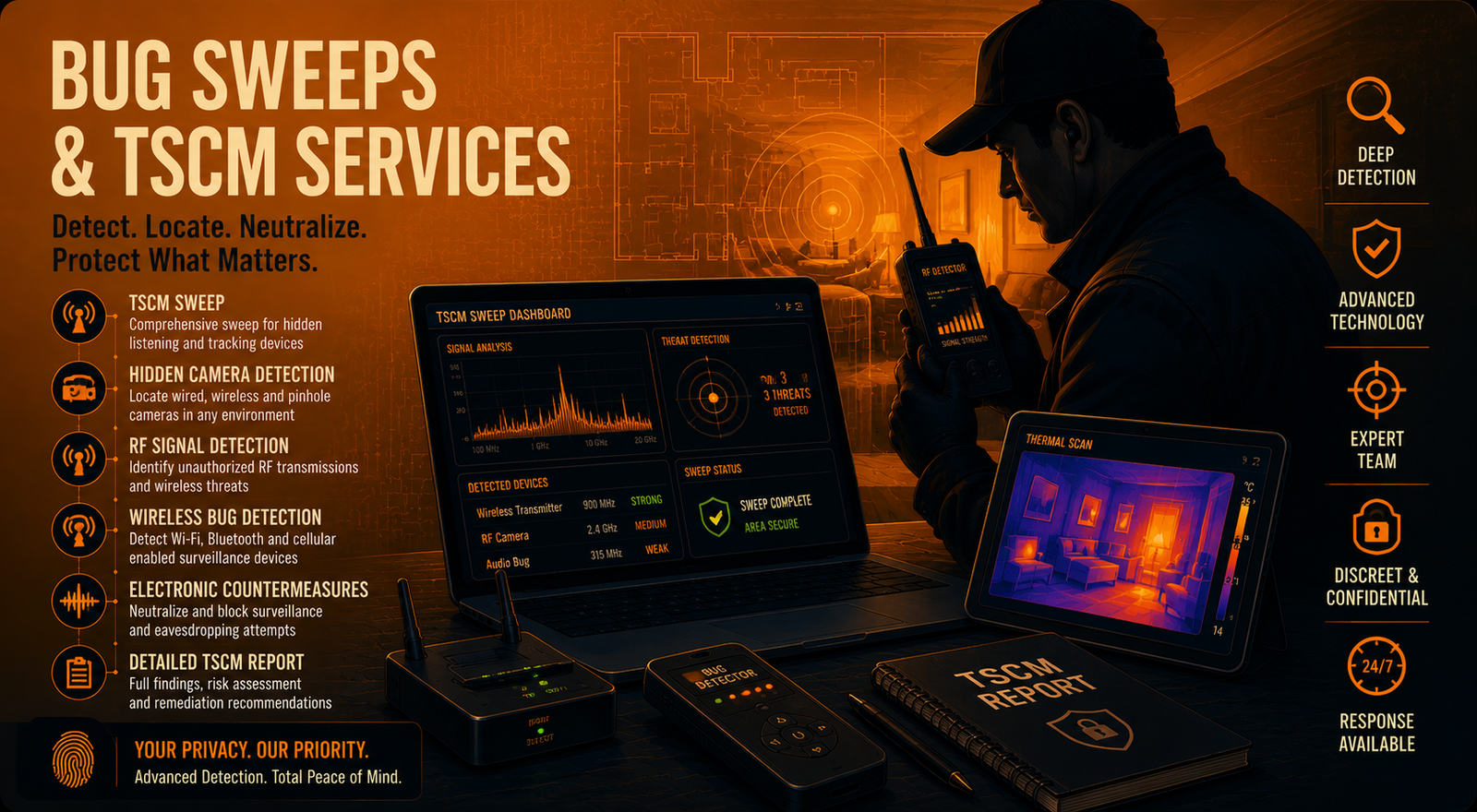 Bug sweeps and TSCM